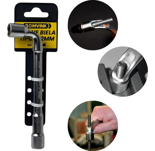 Chave Biela Tipo L De 12mm Vazada Com Furo Passante