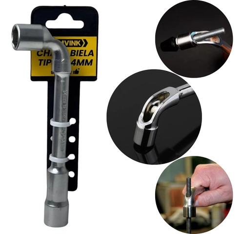 Chave Biela Tipo L De 14mm Vazada Com Furo Passante