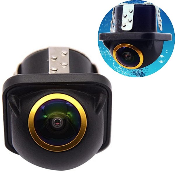 Mini Camera Frontal Tartaruga 1080p 12v 180° Visão Noturna