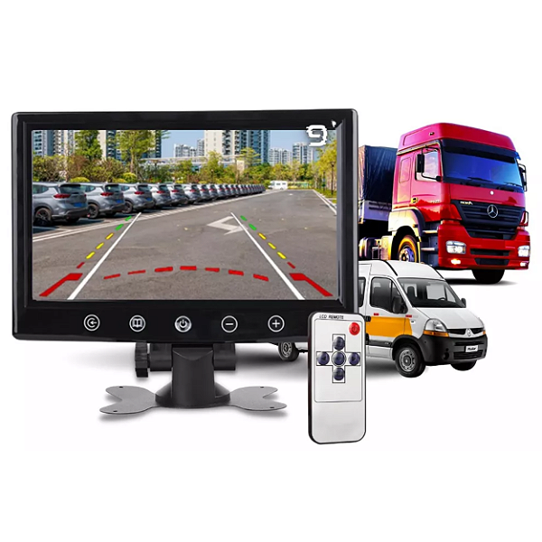 Monitor 9 Polegadas Touch Com Controle Lcd P/ Câmera De Ré