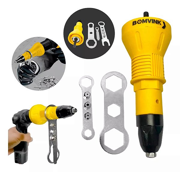 Cabeçote Rebitador P/ Aclopamento Furadeira E Parafusadeira