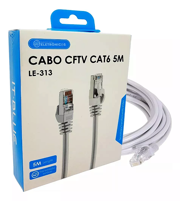 Cabo De Rede Ethernet Internet Cat6 Rj45 Banhado 15 Metros