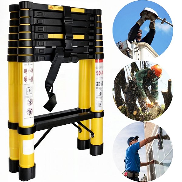 Escada Telescópica Tipo A 2.6m+2.6m Profissional Resistente