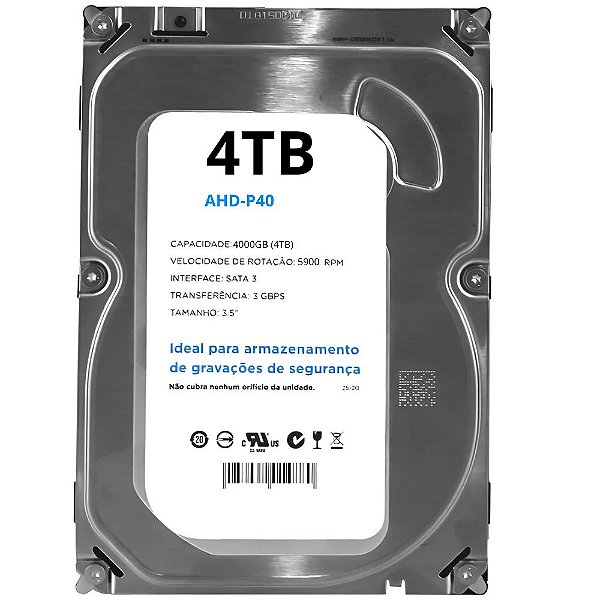 Hd 4tb 4000gb Sata ||| 3,5'' Para Sistemas De Segurança Dvr