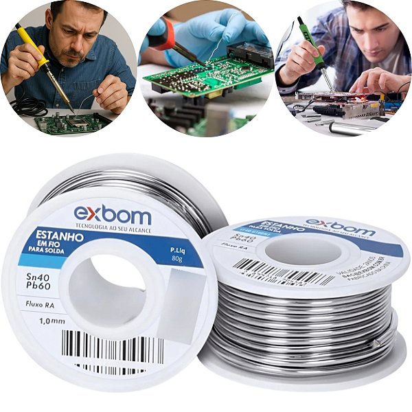 Estanho Em Fio 40x60 1,0mm P/ Solda 80g Com Embalagem Exbom