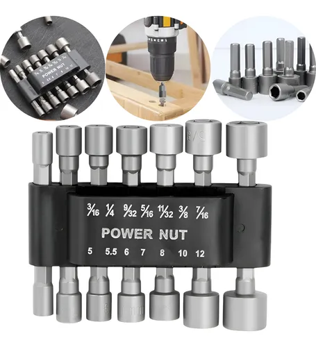 Jogo De Soquetes Bits Canhão Sextavada 5-12mm 14 Peças