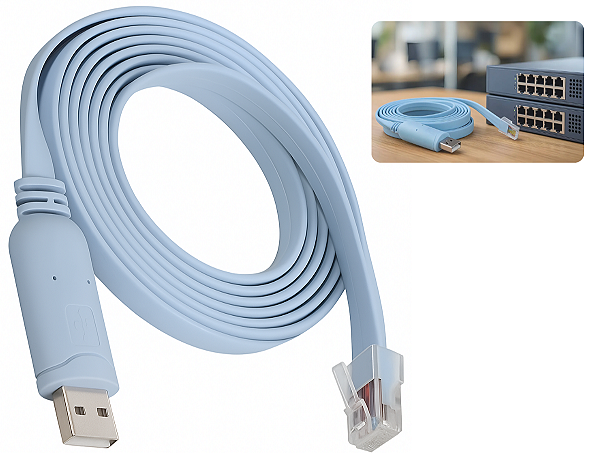 Cabo Console Usb Para Rj45 Ftdi Switch Roteador 1,8 Metros
