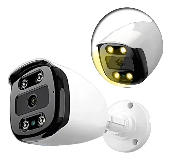Câmera De Segurança Bullet Full Hd C/ Visão Noturna Colorida Branco