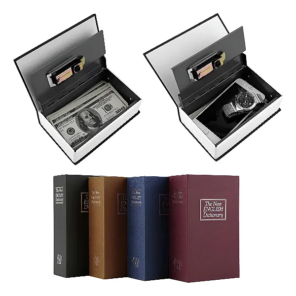 Cofre Livro Oculto Secreto Biblioteca Estante Dinheiro Chave