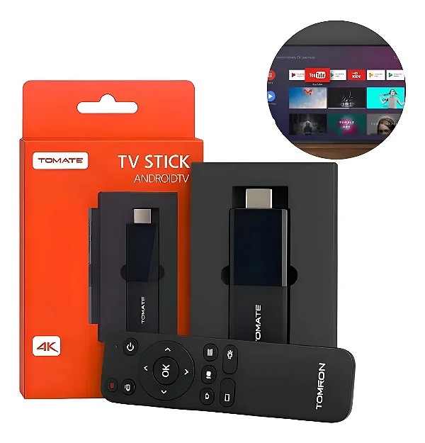 Tomate My Stick Tv 4k Android Google Assistente Cor Preto Ti