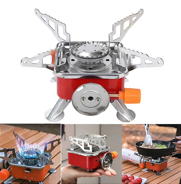 Mini Fogareiro Portátil Compacto Automático Fogão Camping