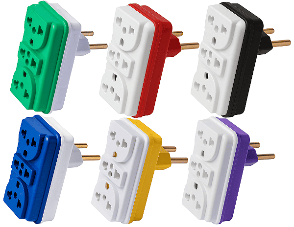 Adaptador Todas Tomadas Padrão Novo Antigo Benjamin Triplo