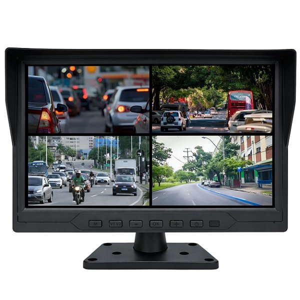 Monitor Veicular 10,1 Polegadas Ahd P/ 4 Cameras C/ Gravação