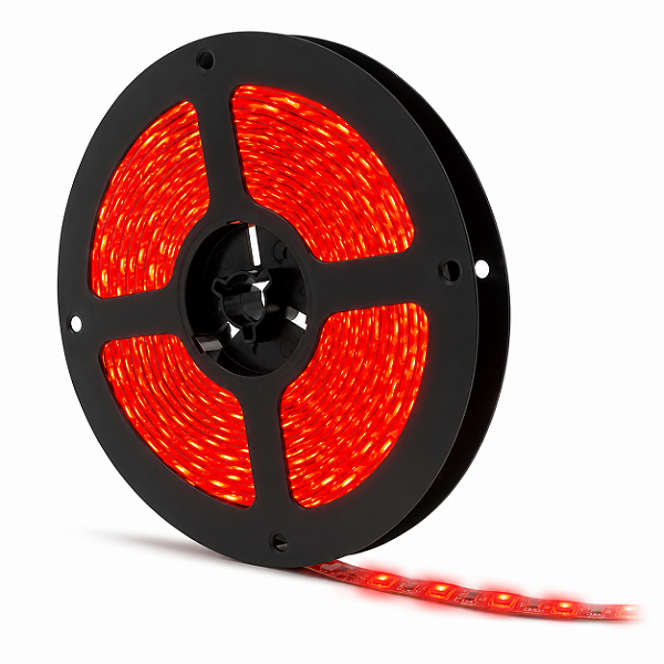 Fita Led Com 5m 3528 12v Vermelha Vermelho Sem Silicone