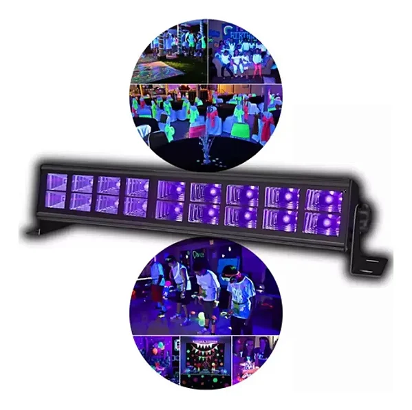 Luminária Luz Negra UV LED 54W com 18 LEDs para Festas e Decoração