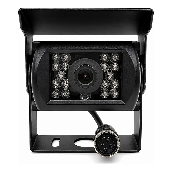 Câmera Veicular 18 Leds Conector Aviação Analógico 12v/24v