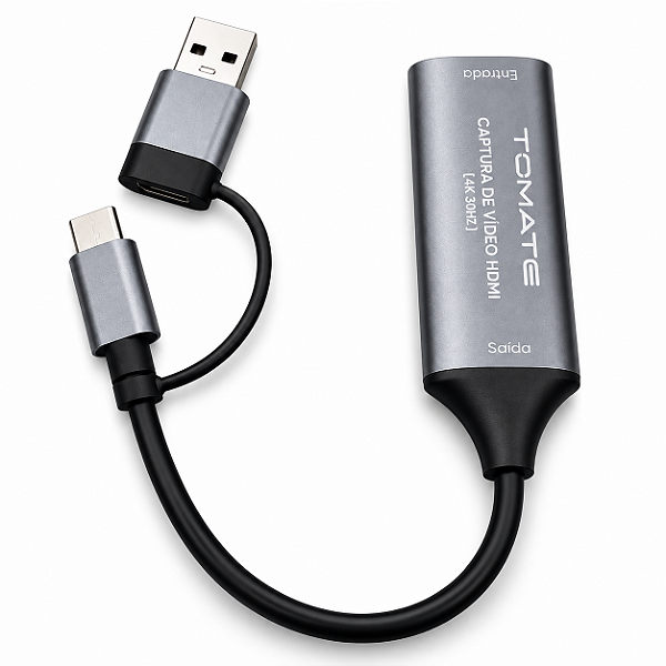 Placa de Captura de Vídeo HDMI 1080p USB-C Externa para PC e Notebook