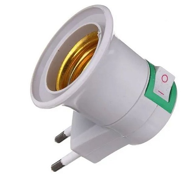 Soquete Bocal P/ Lampada E27 C/ Tomada C/ Lig/deslig