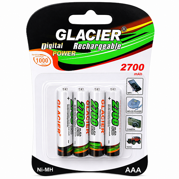 Kit Pilha Palito Recarregável Aaa 2700Mah Com 4 Unidades