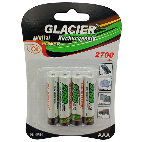 Kit Pilha Palito Recarregável Aaa 2700Mah Com 4 Unidades