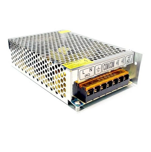 Fonte Chaveada Estabilizadora 12v 10a Bivolt P/ Cftv E Led