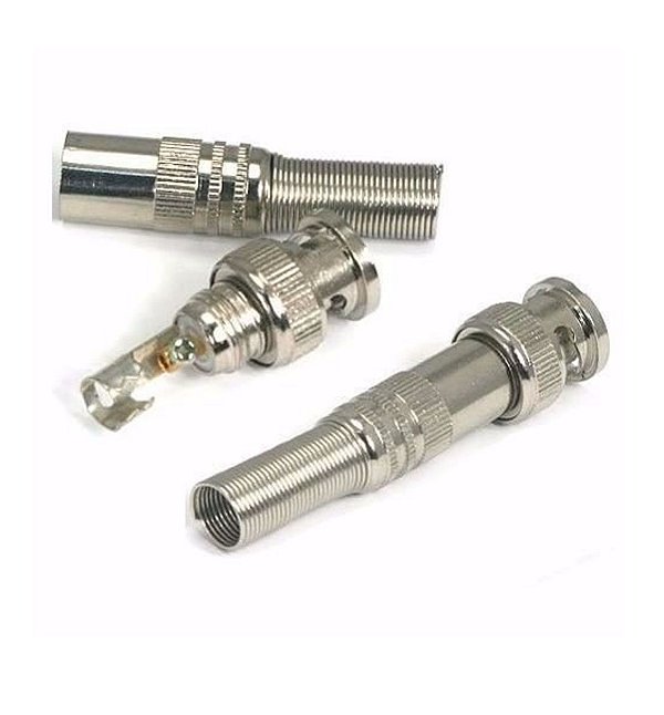 Conector Bnc Com Mola E Parafuso P/ Cameras Cftv 6mm.