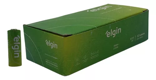 Pilha Elgin 12v A23 Controle Portão Alarme Caixa 50 Pilhas