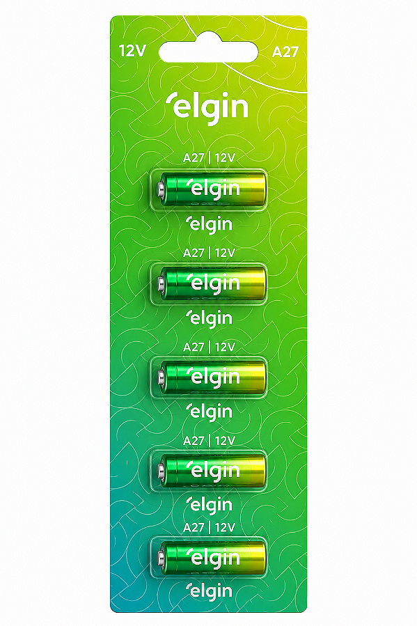 Bateria Pilha Alcalina 12v Com 5 Unidades A27 Elgin