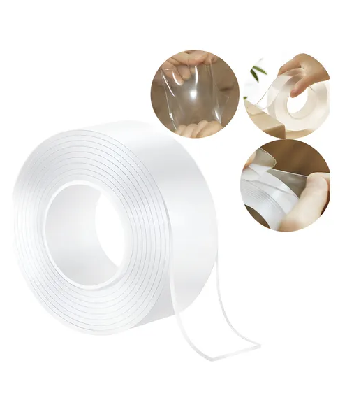 Fita Adesiva Acrílica Gel Dupla Face Silicone Transparente