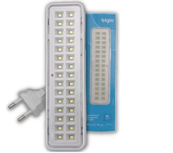 Luminária De Emergência Bivolt 30 Leds 2w Elgin Recarregável
