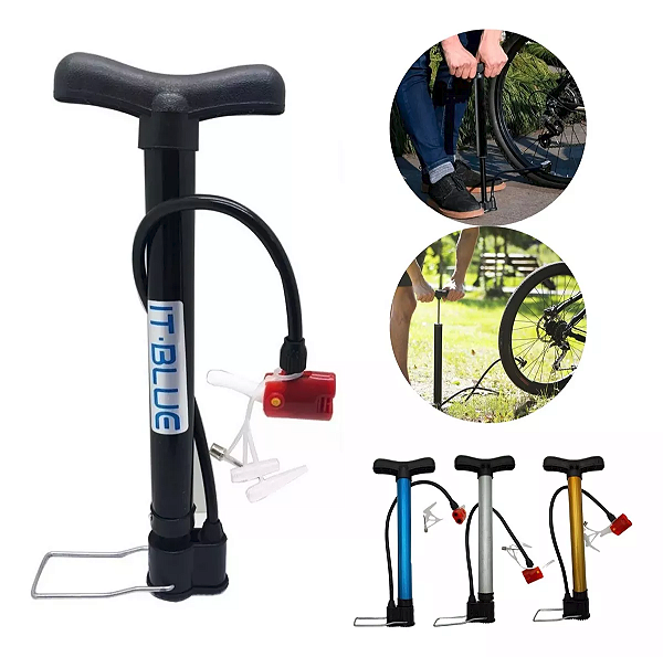 Bomba Para Encher Pneu Bike Bicicleta Bola Boia Vertical