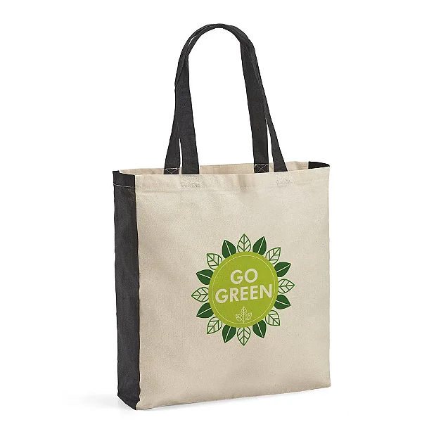 Sacola de Algodão 37x41 com Alça Longa e Dupla Cor – Personalização com Sua Logo