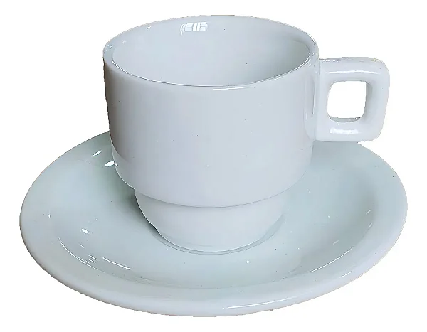 Xícaras de Café Expresso 60ml com Pires Empilháveis Personalizadas | Brindes Corporativos
