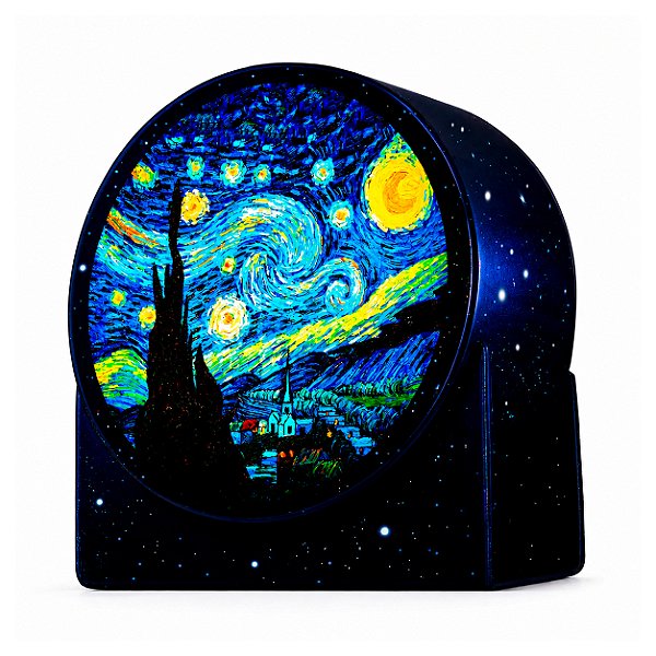 Luminária Abajur Redonda "A Noite Estrelada" de Van Gogh
