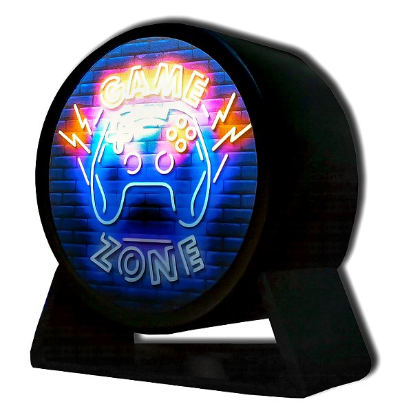 Luminária Redonda Game Zone Decoração Gamer