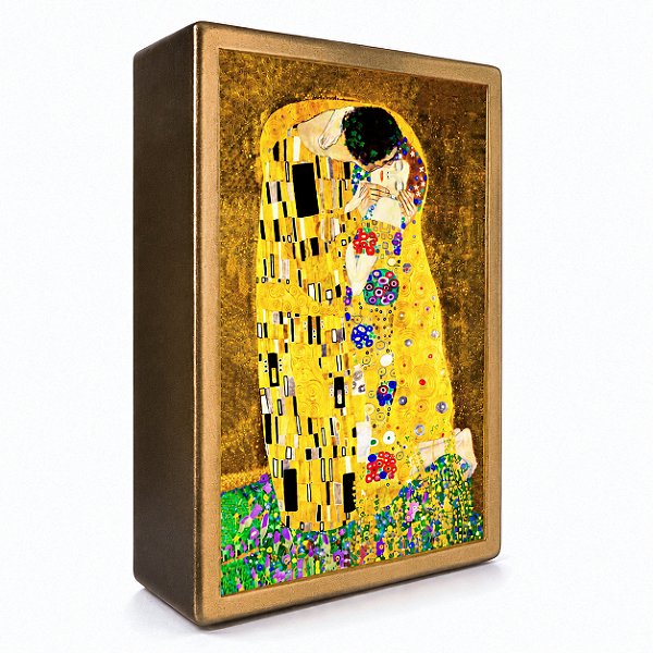 Luminária Abajur LED O Beijo Gustav Klimt Casal Namorados