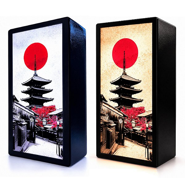 Luminária Abajur LED Japonesa Ruas de Kyoto em Duas Temperaturas