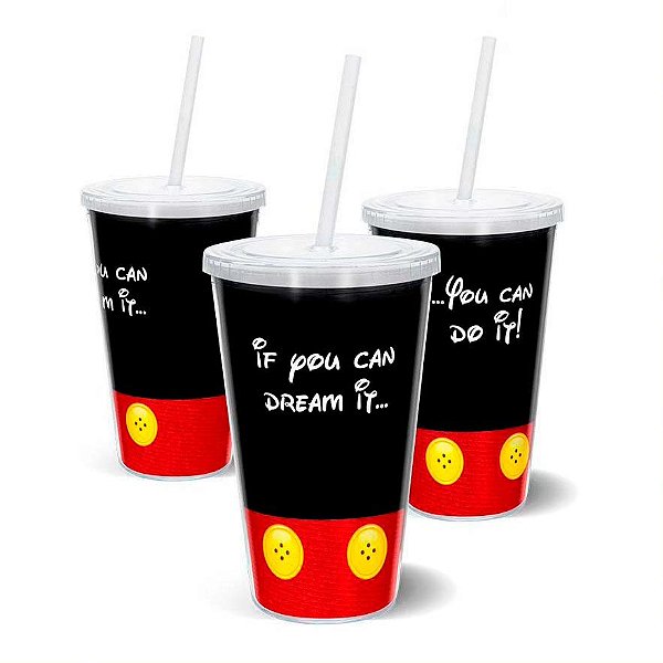Copo com Canudo Mickey Mouse Disney