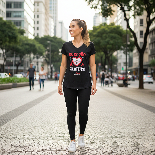 Camiseta Feminina Dry Fit - Coração Pilateiro