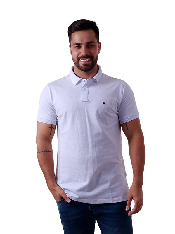 Polo Tommy Hilfiger Masculina Regular Branca