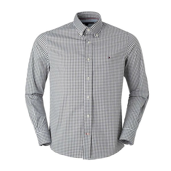 Camisa Tommy Hilfiger Masculina Regular Quadriculada Verde Oliva