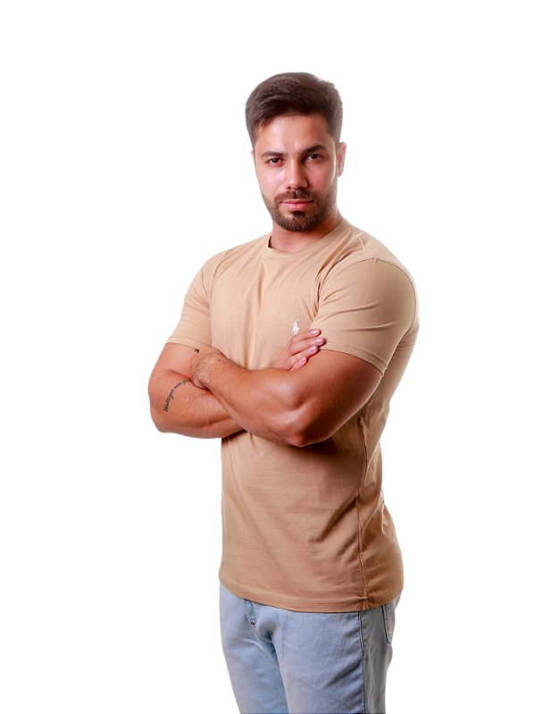 Camiseta Ralph Lauren Basic Custom-Fit Caqui