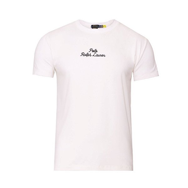 Camiseta Ralph Lauren Bordada Custom-Fit Off-White