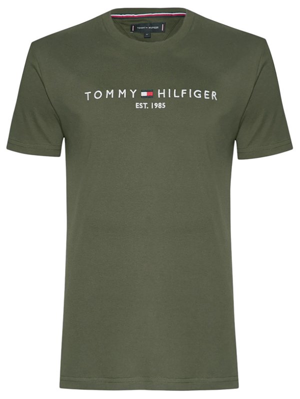 Camiseta Tommy Hilfiger Masculina Core Logo Verde Militar