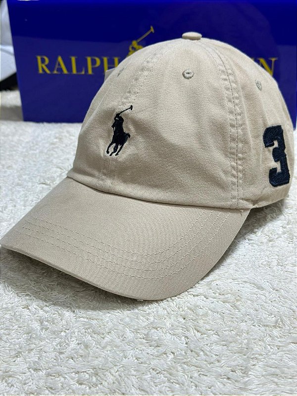Boné Polo Ralph Lauren Cotton Chino Baseball Number Areia