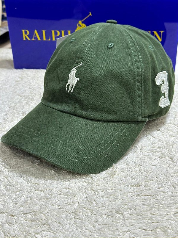 Boné Polo Ralph Lauren Cotton Chino Baseball Number Verde