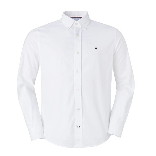 Camisa Tommy Hilfiger Masculina Regular Fit Oxford Branca