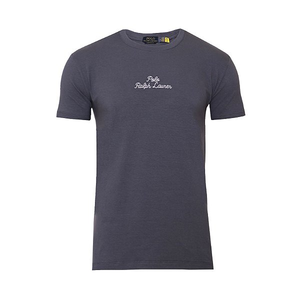 Camiseta Ralph Lauren Bordada Custom-Fit Chumbo