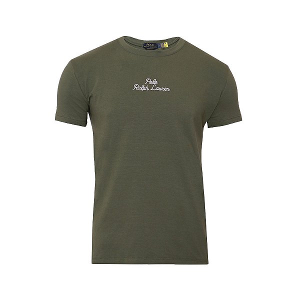 Camiseta Ralph Lauren Bordada Custom-Fit Verde militar