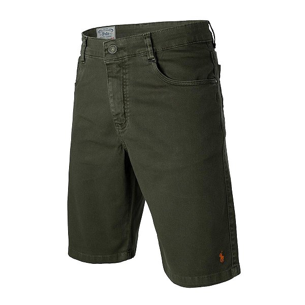 Bermuda Ralph Lauren Jeans Masculina Slim Stretch Stoned Verde militar